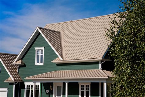 pictures of houses with tan metal roofs|tan color schemes for homes.